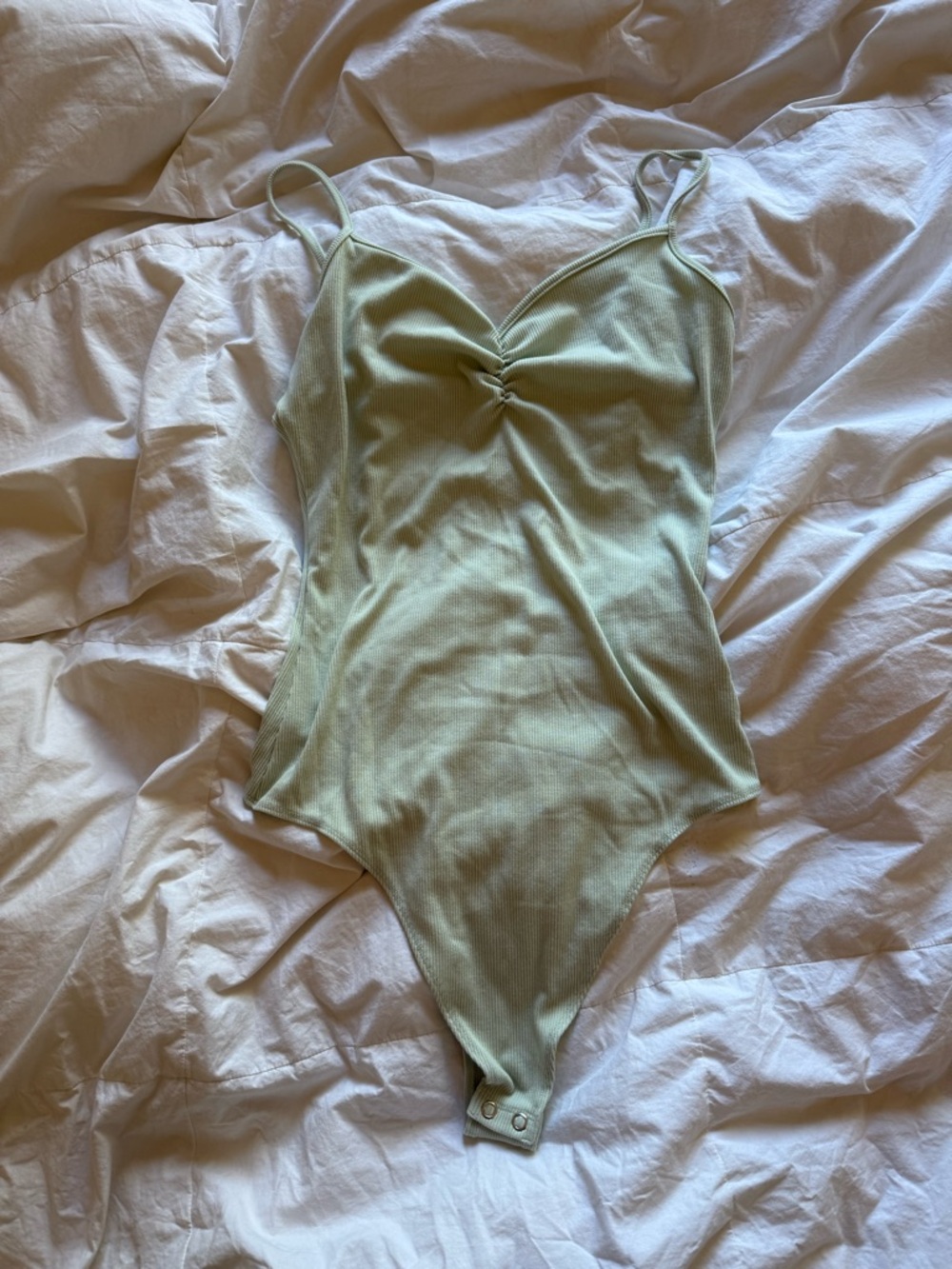 American Eagle Outfitters Mint Green Ribbed Bodysuit